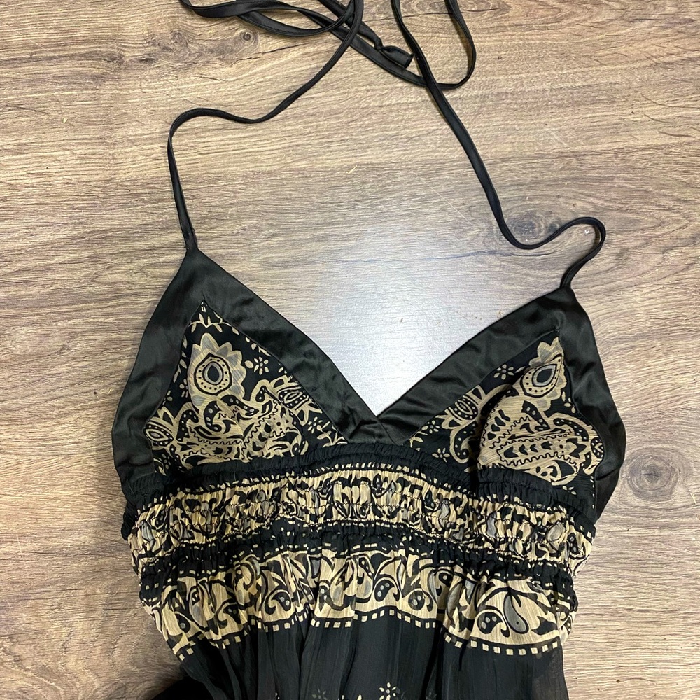 Midi summer dress tie back flowy